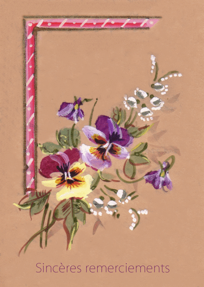 Remerciements condol&eacute;ances aquarelle de pens&eacute;es